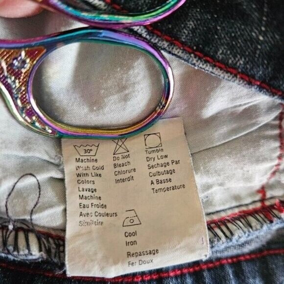 Esprit Denim Skirt Brand Size 3/4 / US XS Blue Midi Front Slit Zip Fly VTG Boho - Picture 8 of 12